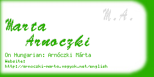 marta arnoczki business card